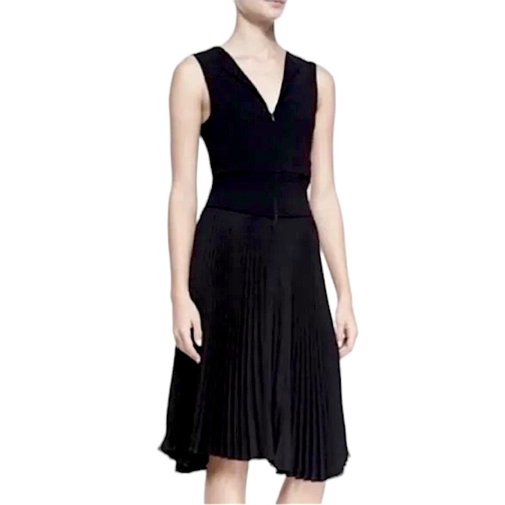 A.L.C. SLEEVELESS DRESS ETTA BLACK PLEATED